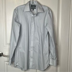 Bonobos Wrinkle Free Button Up Shirt Sz 15.5” / 34 Slim Fit Blue White